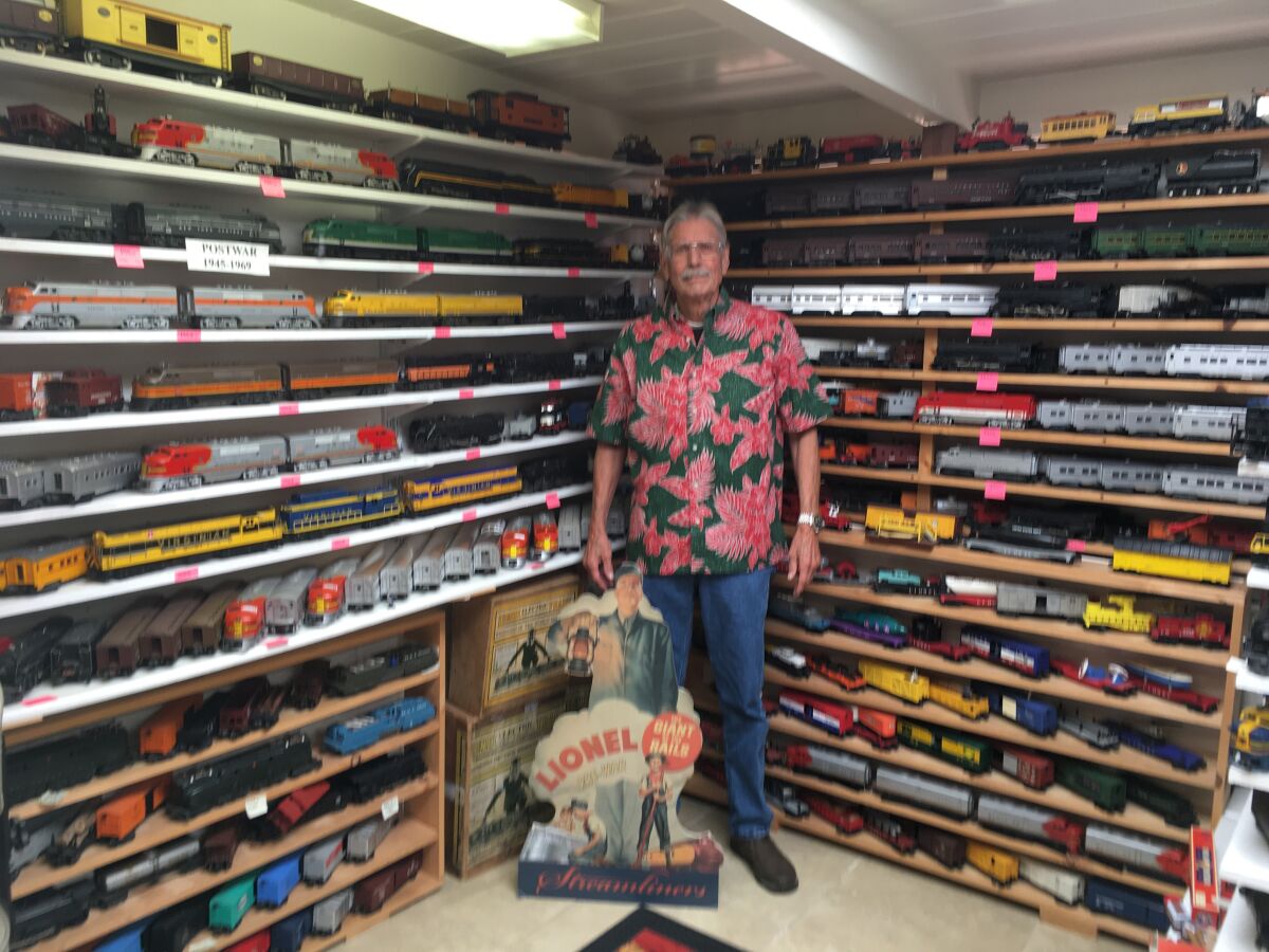 Cardiff resident Bob Shultz has collected about 100 train sets over the years.