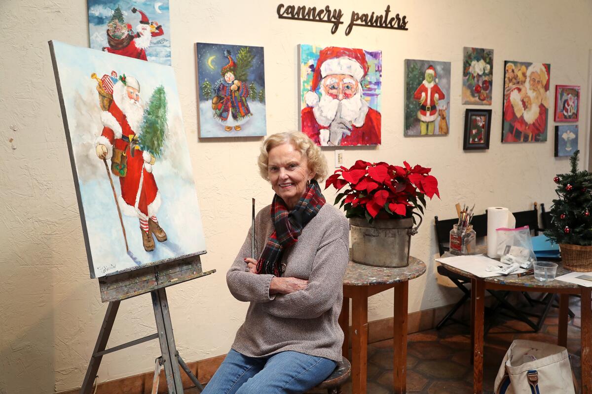 Owner and instructor Marilyn Poliquin poses for a portrait at Cannery Paints, an art studio in Newport Beach.