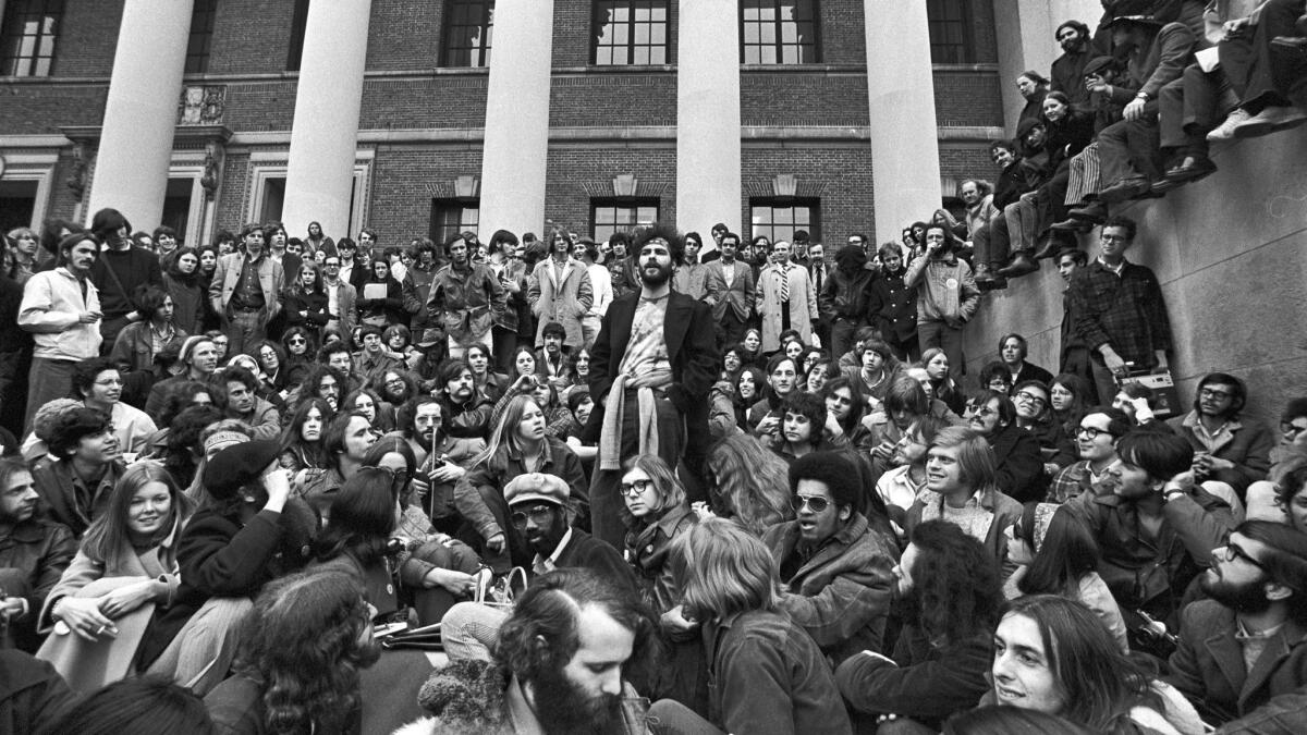 Jerry Rubin speaking at Harvard in 1969.