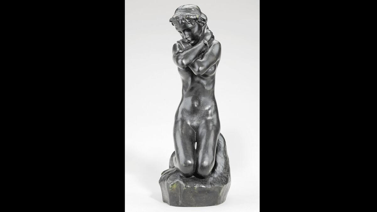 The bronze cast of Rodin's "Young Girl With Serpent" that was stolen from a Beverly Hills residence in 1991.