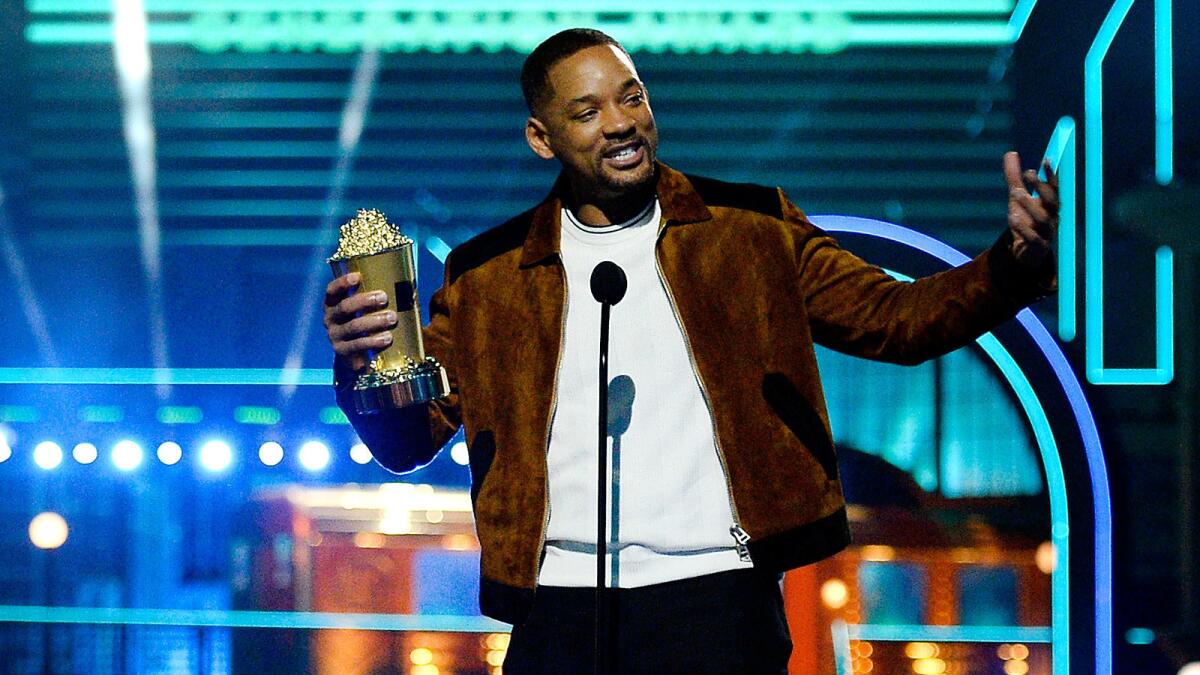 Actor Will Smith accepts the MTV Generation Award.