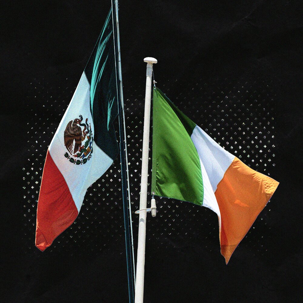 Mexico and Ireland flags 