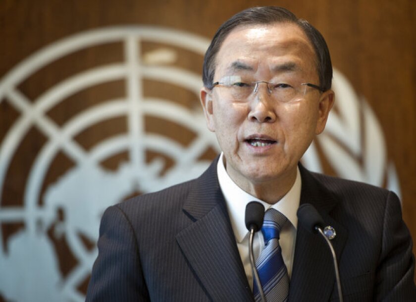 United Nations Secretary-General Ban Ki-moon announces in New York that the United Nations will investigate the possible use of chemical weapons in Syria.