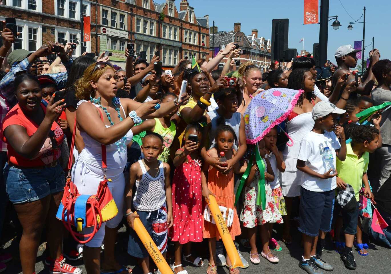 Cheering crowds