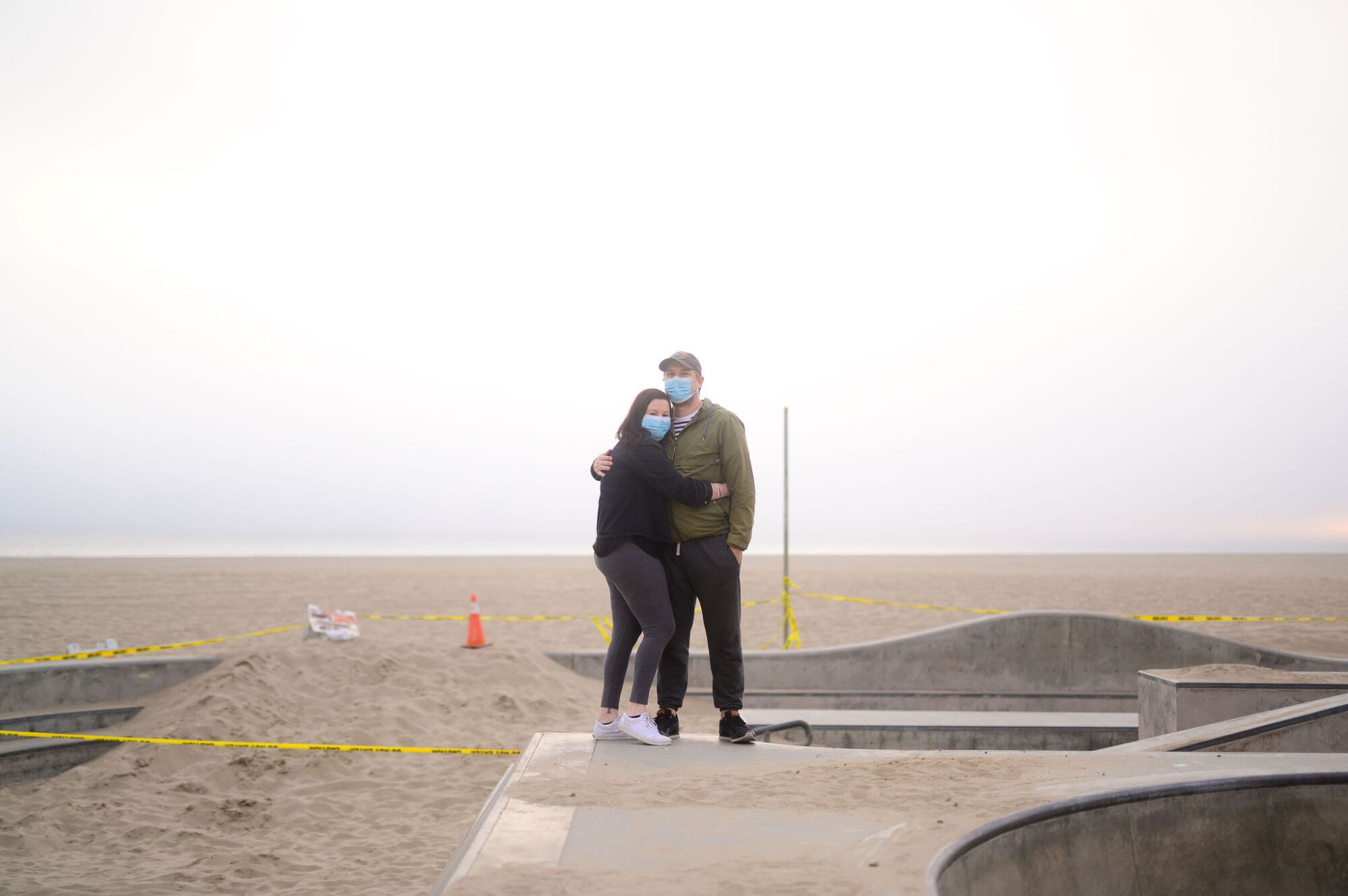 A woman and a man at the beach