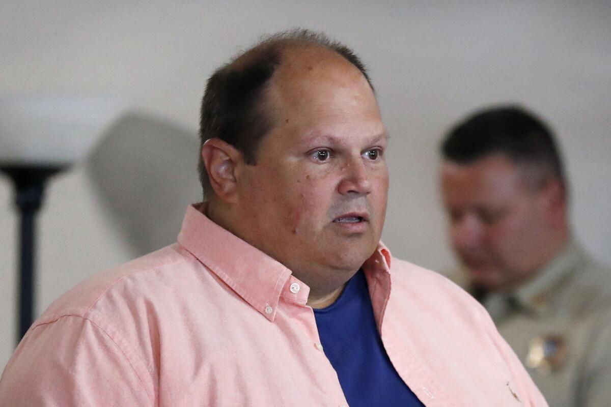 FILE - Former lottery computer programmer Eddie Tipton speaks during his sentencing hearing, Tuesday, Aug. 22, 2017, at the Polk County Courthouse in Des Moines, Iowa. Tipton, convicted in a scheme to rig computers to win jackpots for himself, friends and family, has been paroled after serving more than five years in an Iowa prison. Tipton, 59, was released from prison Friday, July 15, 2022, according to online prisoner records. (AP Photo/Charlie Neibergall File)