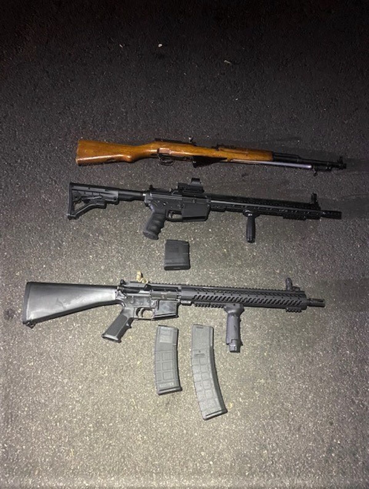 Seized firearms and assault weapons.