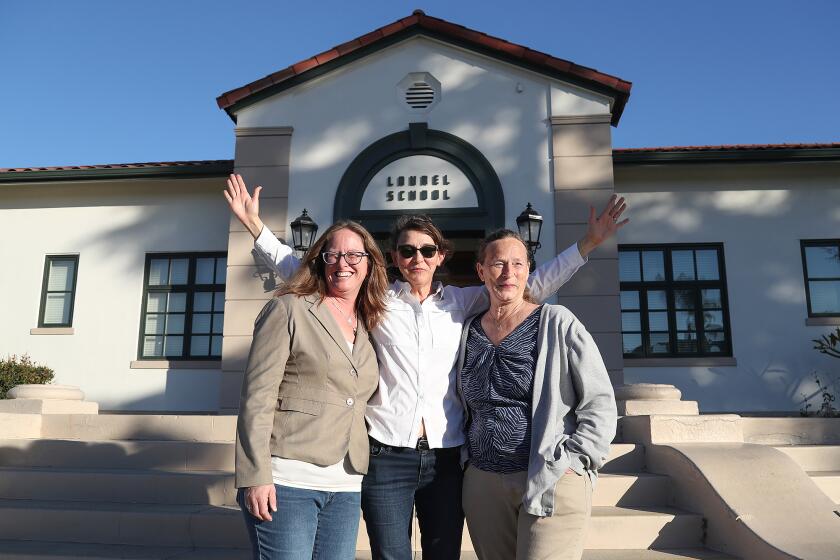 Brea residents Diane Stites, Kari Windes, and Mary Martinez, from left, banded together to sucsessfully challenge the new location of a Raising Cane's across the street from Laurel Elementary.
