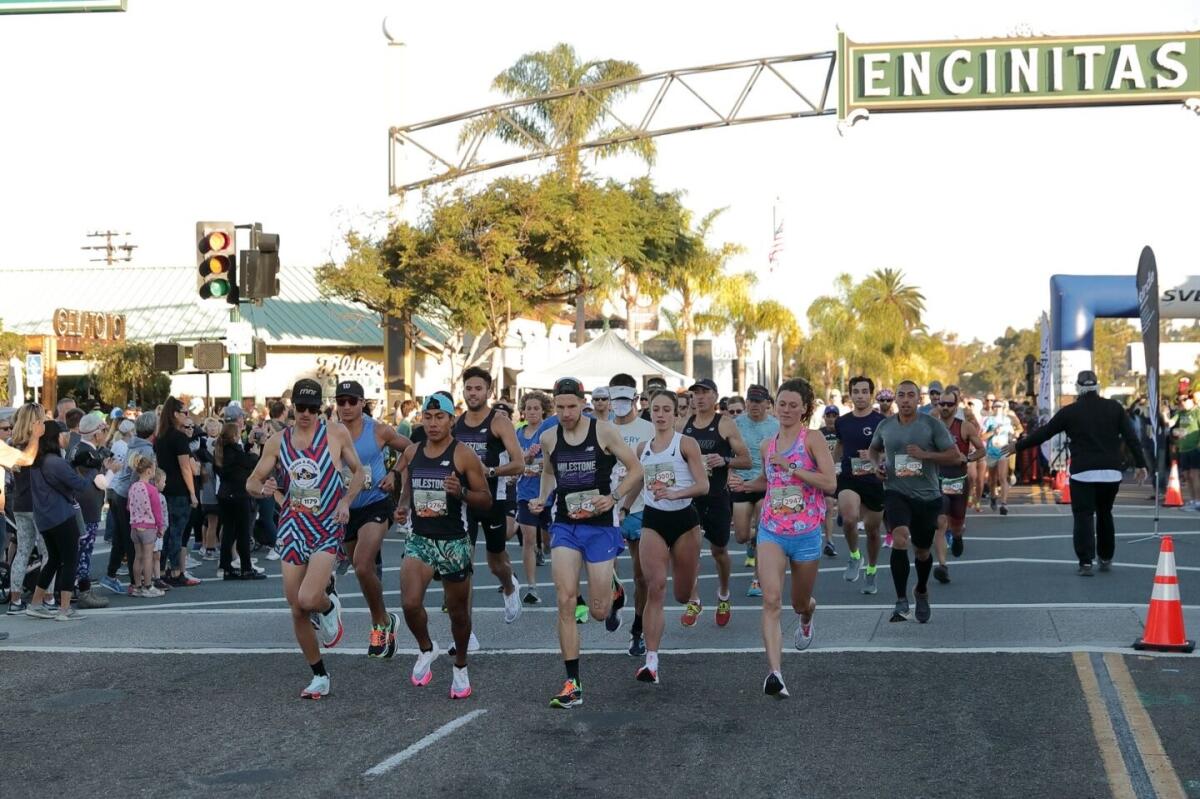 Competitive runners take off in last year's Turkey Trot.