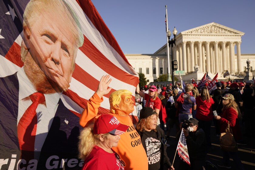 Supporters of President Trump attend a rally in Washington on Nov. 14. 