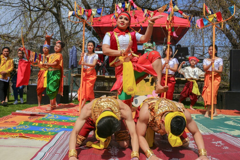 A cambodian dance group.