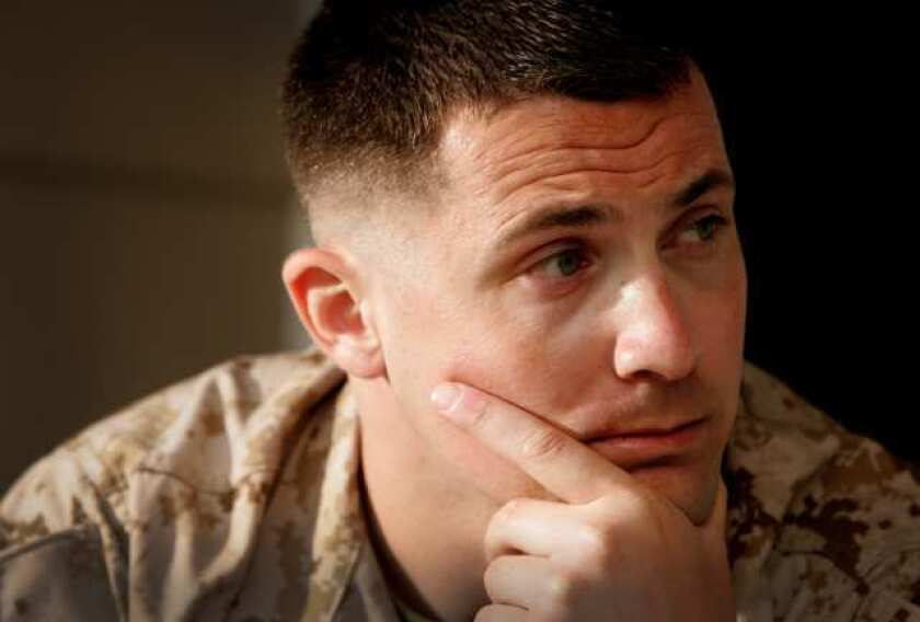 Marine Sgt. Lawrence Hutchins, shown in 2010, was one of eight troops accused of killing an unarmed Iraqi civilian in 2006.