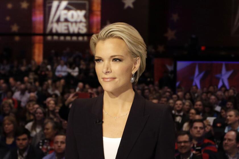 Moderator Megyn Kelly at the Republican presidential primary debate on Jan. 28. Kelly is refuting claims that Donald Trump received debate questions early.
