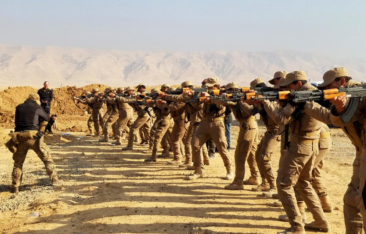 U.S. and coalition special forces started training new recruits for Hashd al Shaabi militias this month at a facility about 55 miles south of Mosul.
