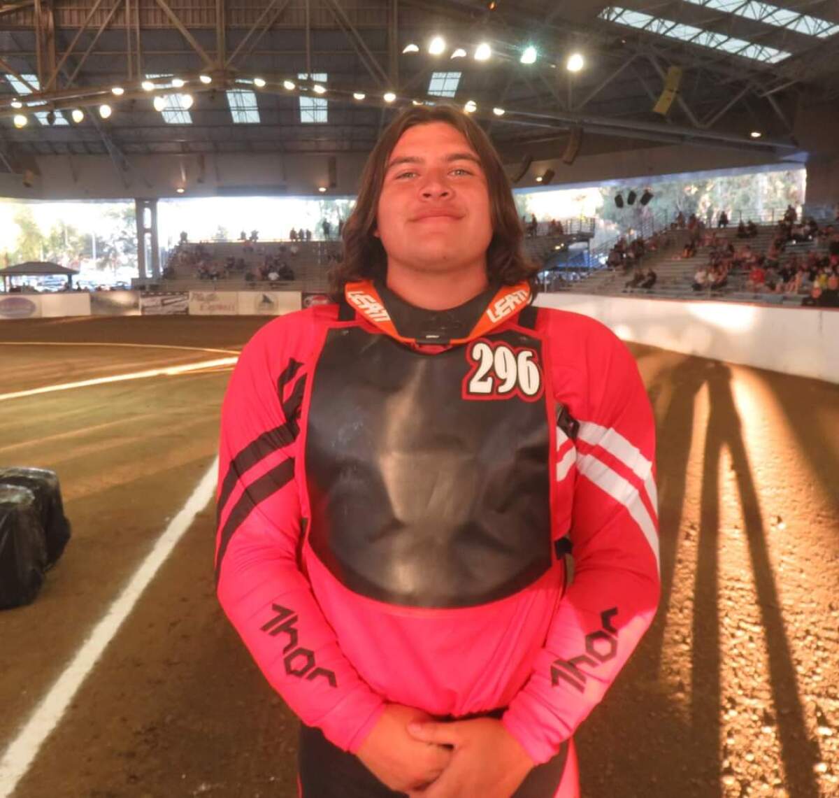 Peninsula High lineman Andrew Russell has been competing in dirt bike racing since he was young