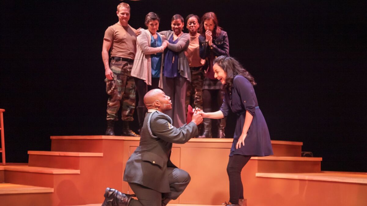 A scene from "Downrange," inspired by the lives of military families at Fort Bragg, at the Cape Fear Regional Theatre in Fayetteville, N.C. (Raul Rubiera Photography)