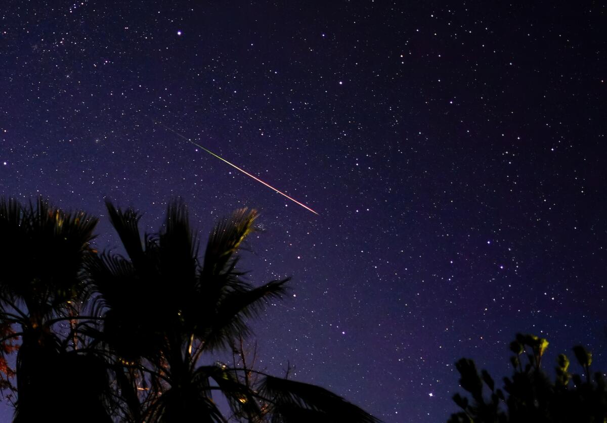 Mark Wade took this photo in mid-August, when the Perseid meteor showers can be seen in the early morning.