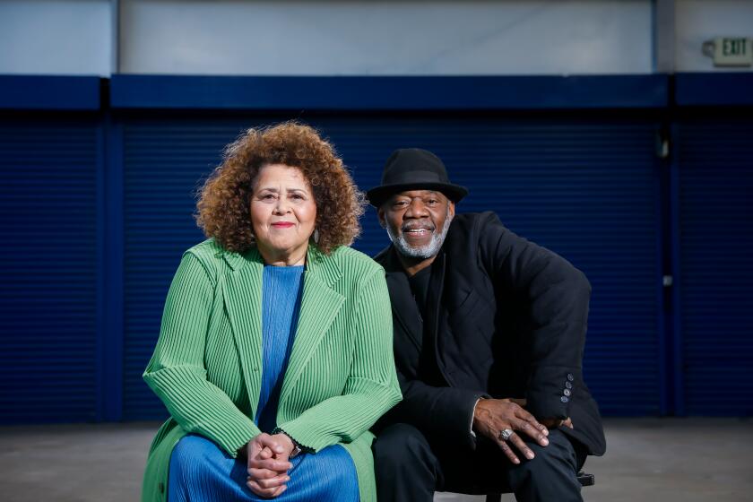 LOS ANGELES-CA-FEBRUARY 10, 2023: Playwright Anna Deavere Smith, left, and Director Gregg Daniel are photographed on Friday, February 10, 2023. (Christina House / Los Angeles Times)