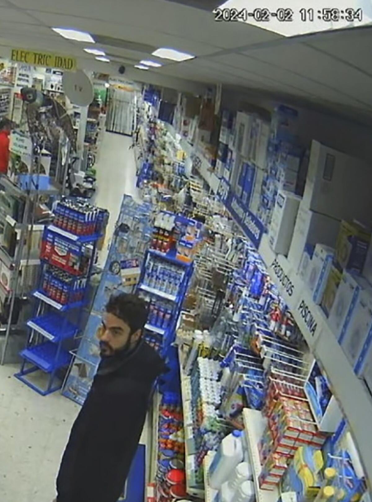 Image allegedly shows David Knezevich in a hardware store in Madrid.