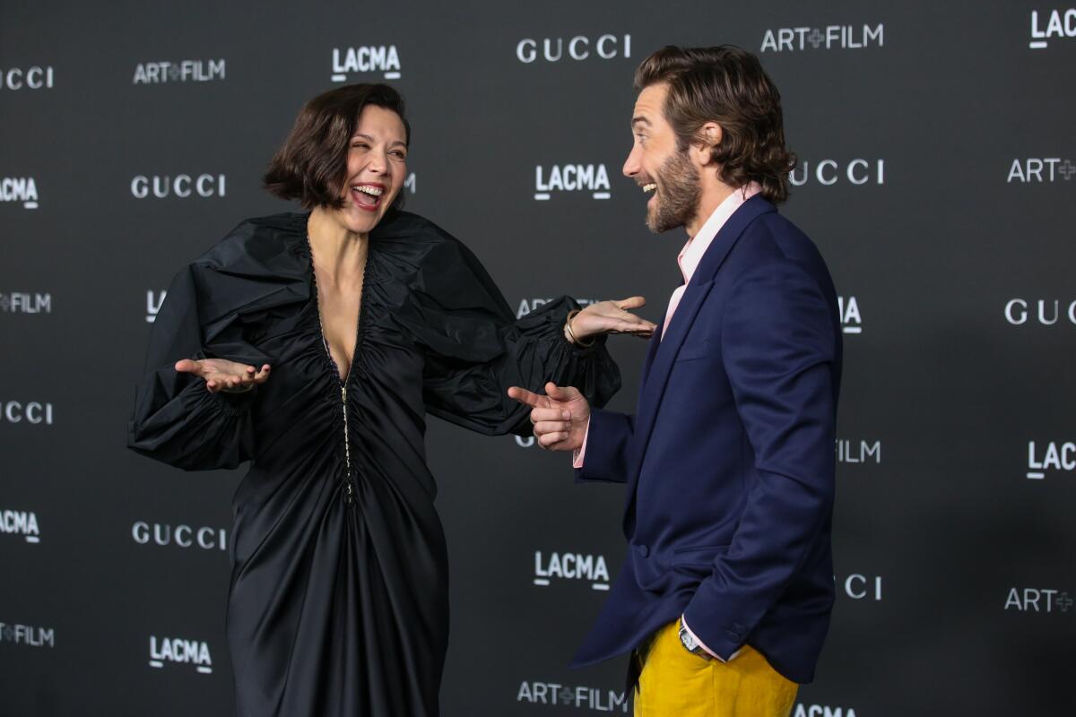 Maggie Gyllenhaal and Jake Gyllenhaal attend the 10th LACMA Art+Film Gala.