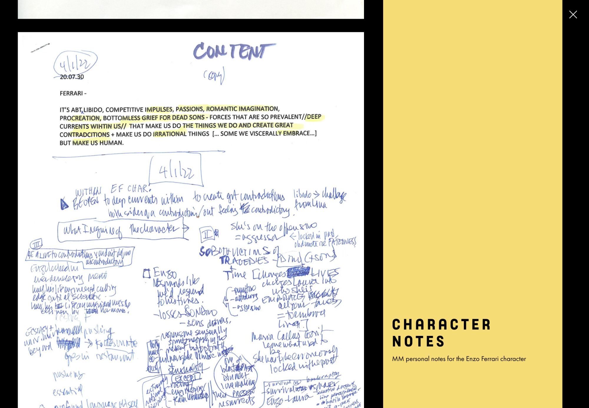 A director's handwritten notes fill a script page.