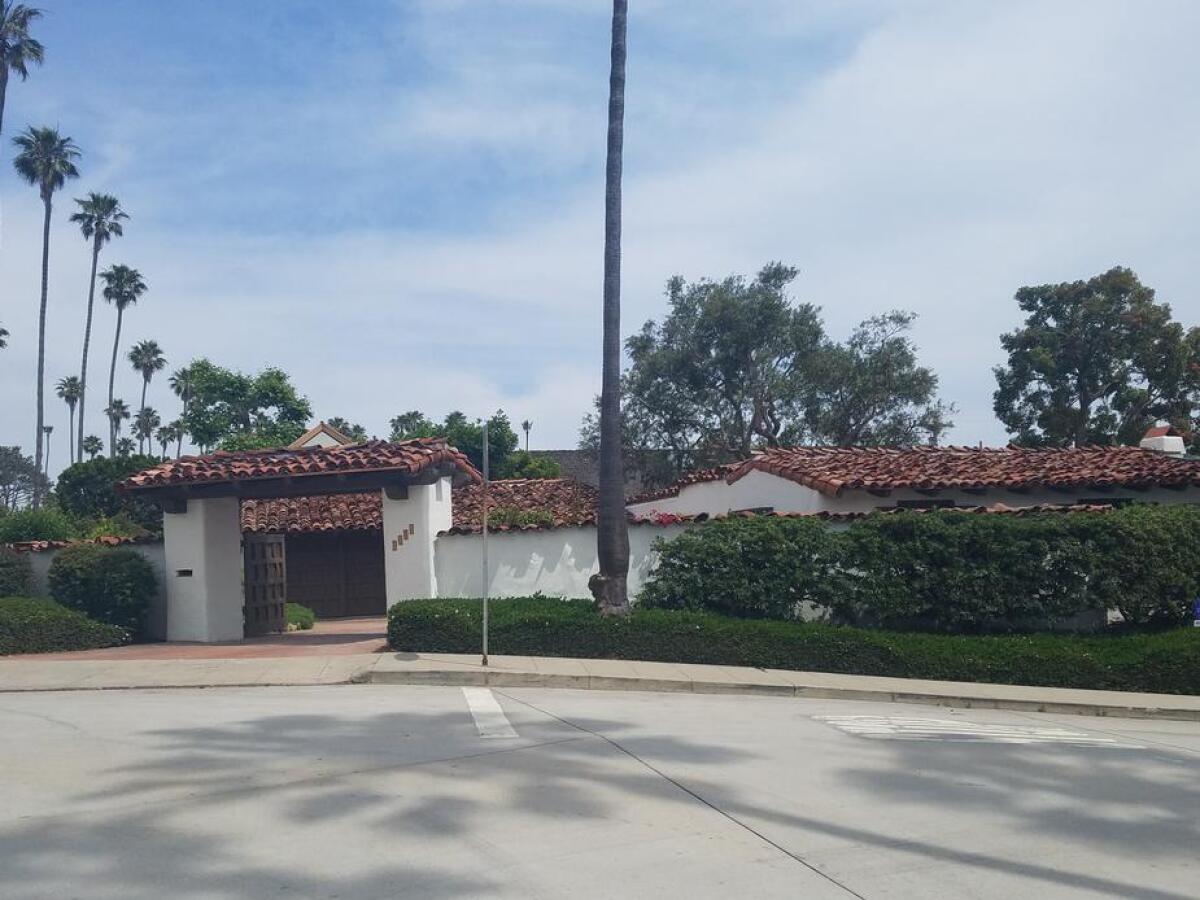 The Cliff May-designed Col. OHB and Gladys Trenchard House is at 6126 Avenida Cresta in La Jolla.