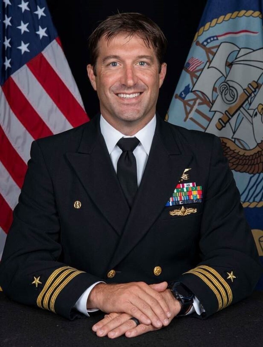 This undated image provided by the U.S. Navy shows Cmdr. Brian Bourgeois. The U.S. Navy says that the SEAL commander has died from injuries he got during a training accident in Virginia. Naval Special Warfare Command said Wednesday, Dec. 8, 2021 that Cmdr. Brian Bourgeois was injured Saturday. (U.S. Navy via AP)
