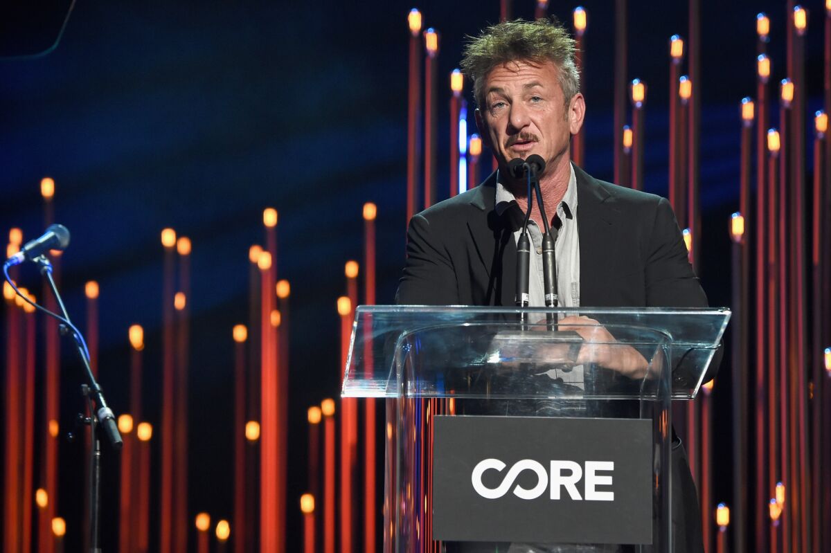 Sean Penn onstage during the CORE gala.
