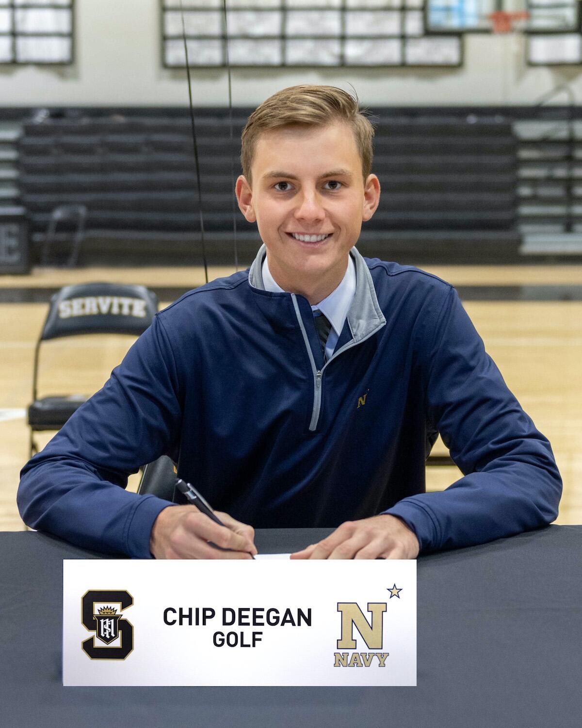 Servite's Chip Deegan, a Costa Mesa resident, signed with the Naval Academy's men's golf program.