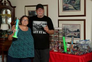 Jeanine and Mike Robbins, owners of Paradise Cigars since 1979, are vendors at the Orange County swap meet and the fair events. They sold glass pipes for some 20 years before the 2018 policy stopped them in their tracks. Now, they cannot sell glassware or CBD products, and their sales have taken a hit.