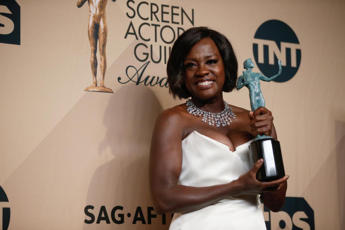 Viola Davis, winner for female actor in a supporting role for "Fences."
