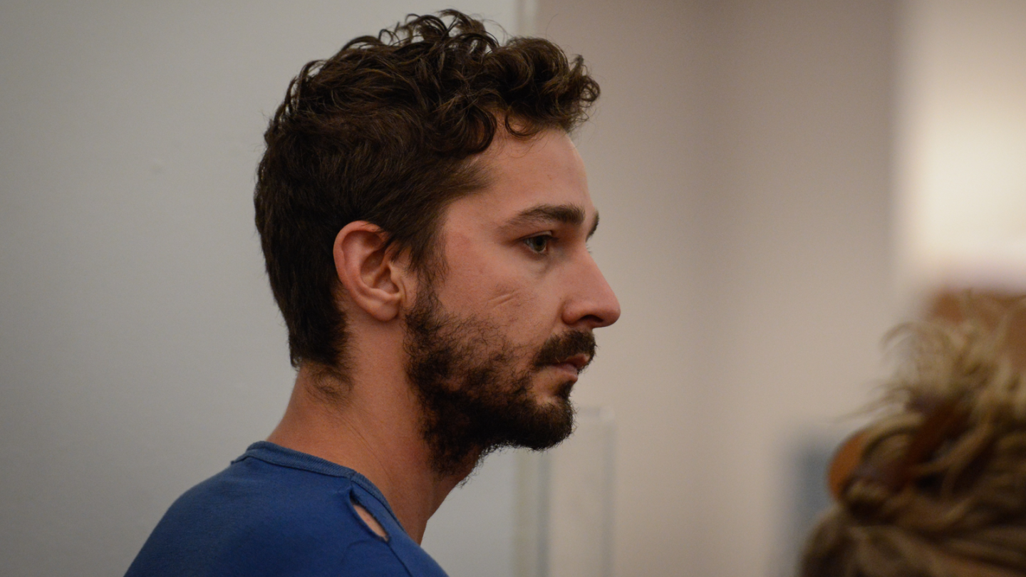 Actor Shia LaBeouf, shown in a Manhattan courtroom, is facing charges including disorderly conduct and criminal trespass.
