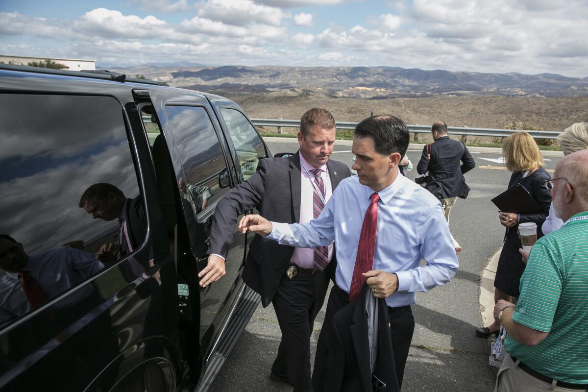 Wisconsin Gov. Scott Walker in California last week.