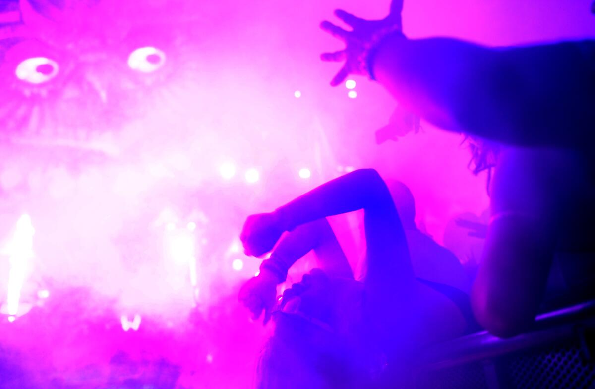 A young woman dances at the Electric Daisy Carnival in Las Vegas in 2015.