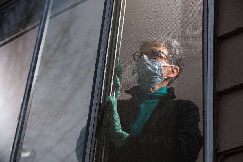 Pat and Bob McCauley, quarantined at their home in Kirkland, Wash.