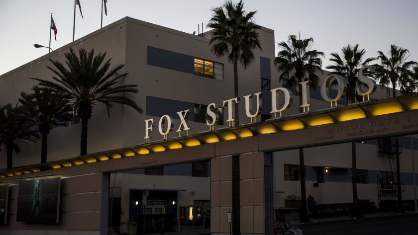21st Century Fox stock reached an all-time high on Wednesday amid Wall Street speculation that Comcast was poised to renew its bid for many of Fox's assets, including the Los Angeles-based production studio pictured here.