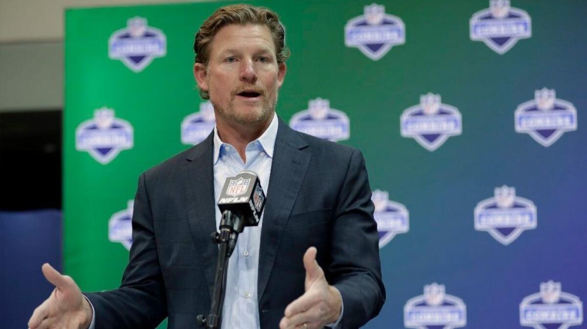 Rams General Manager Les Snead speaks during a news conference at the NFL scouting combine on March 2.