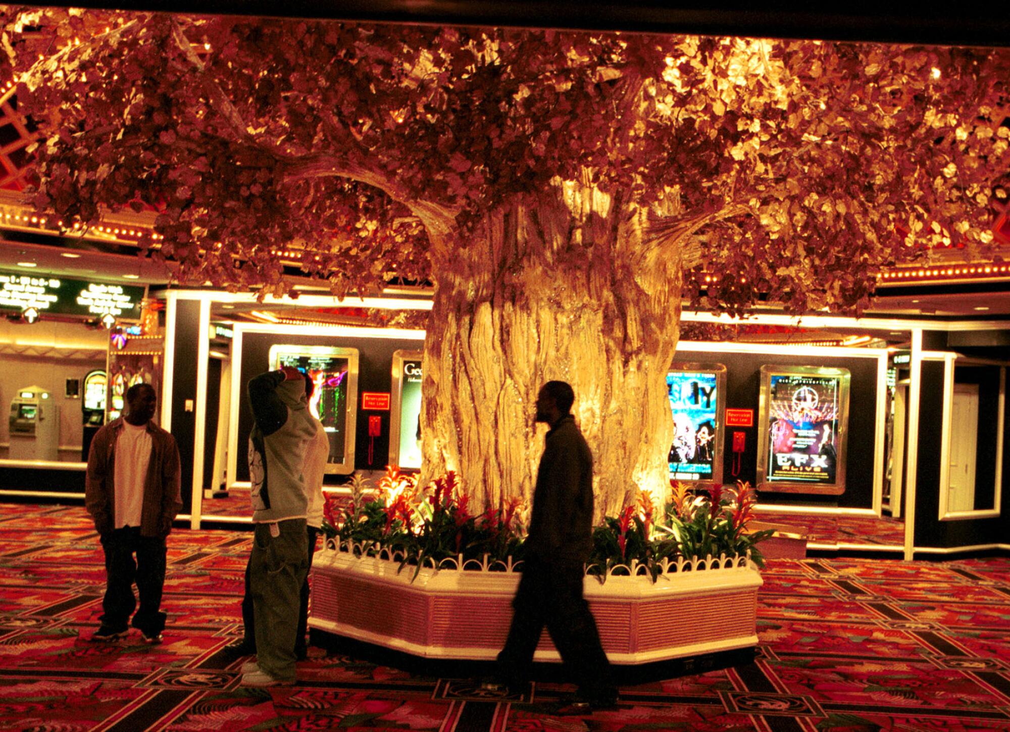 Gold tree in a loby at the MGM Grand Hotel and Casino