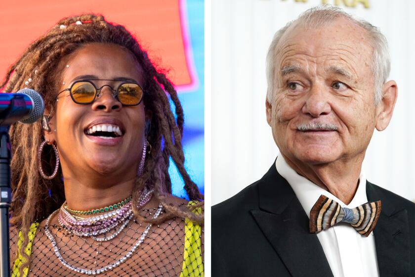 Left: LONDON, ENGLAND - JUNE 03: Kelis performs at the Mighty Hoopla Festival 2023 at Brockwell Park on June 03, 2023 in London, England. (Photo by Joseph Okpako/WireImage) Right: Bill Murray arrives at the 29th annual Screen Actors Guild Awards on Sunday, Feb. 26, 2023, at the Fairmont Century Plaza in Los Angeles. (Photo by Jordan Strauss/Invision/AP)
