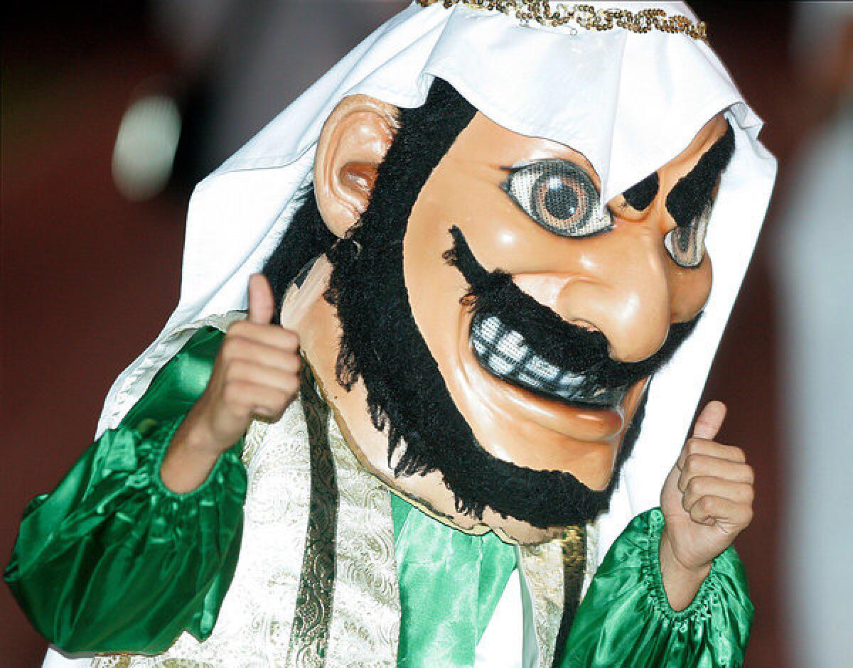 Coachella Valley High School's mascot, the "Arab," performs in 2010.