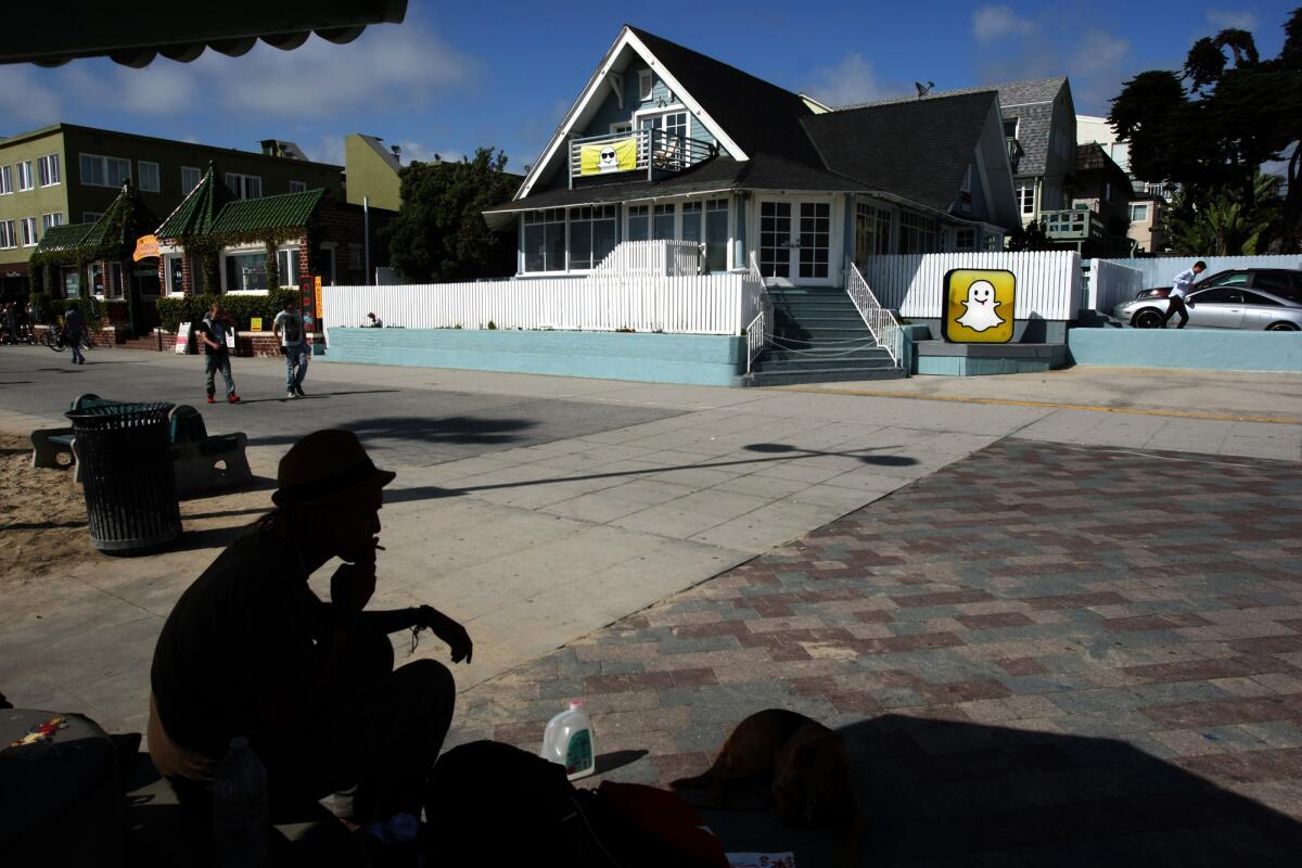 The offices of Snapchat along Ocean Front Walk in Venice on May 6, 2013.