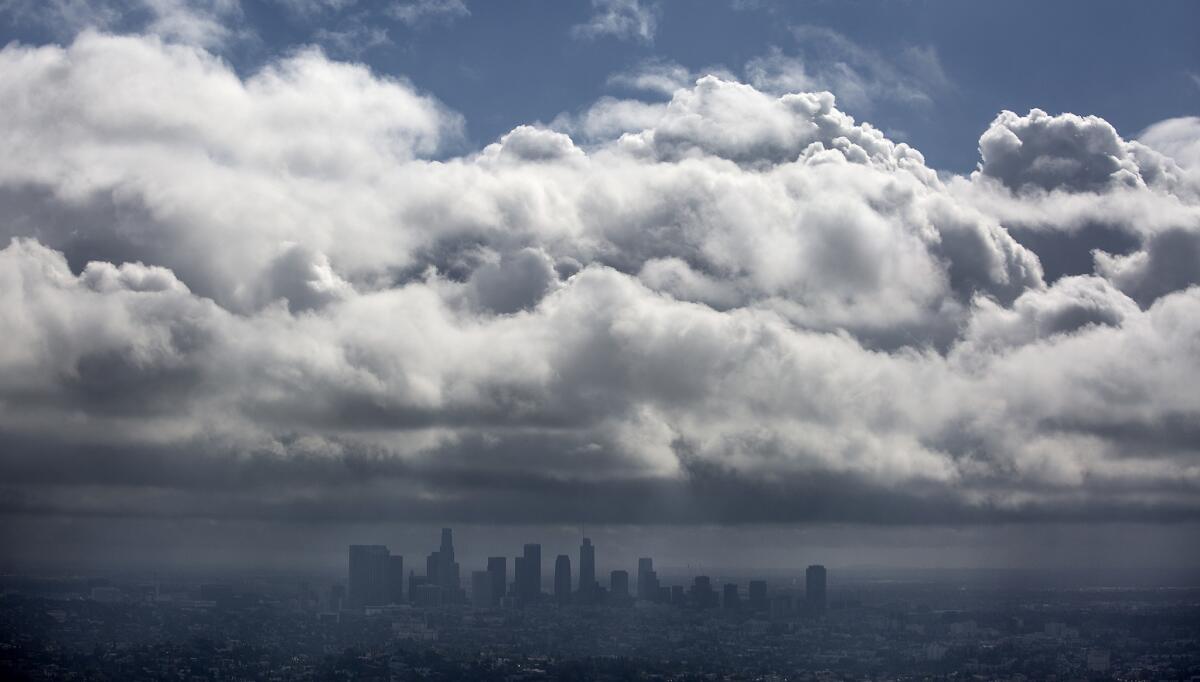 Downtown Los Angeles as seen Sunday from the Griffith Observatory.