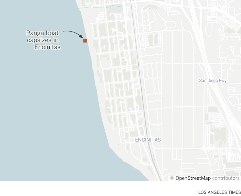 Panga boat capsizes in Encinitas