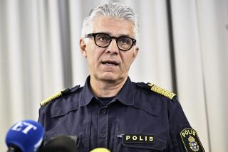 Chief of the National Police Anders Thornberg speaks during a press conference due to recent events connected to organized crime and gang crime, in Stockholm, Sweden, Tuesday Oct. 10, 2023. Sweden’ national police chief said Tuesday that they have “prevented about 80 imminent murders or explosions” since the beginning of 2023, adding the situation in the country remains "extremely serious.” (Jonas Ekstr?mer/TT News Agency via AP)