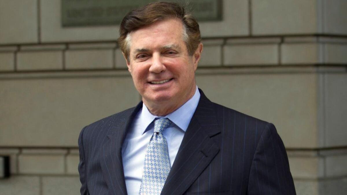 Paul Manafort, President Trump's former campaign chairman, leaves the Federal District Court in Washington on May 23.