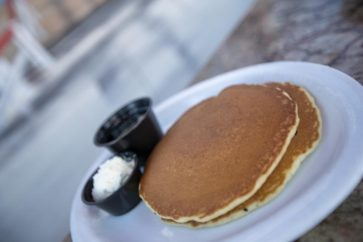 The pancakes along with three other breakfast options at Cappy's Cafe.