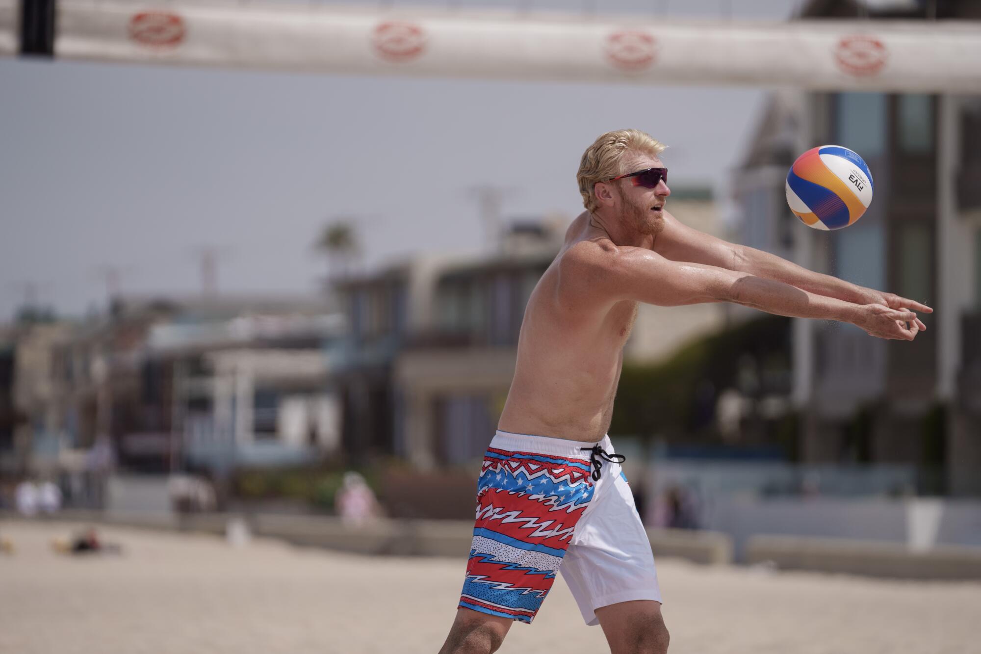 Chase Budinger takes part in a training session in Hermosa Beach.