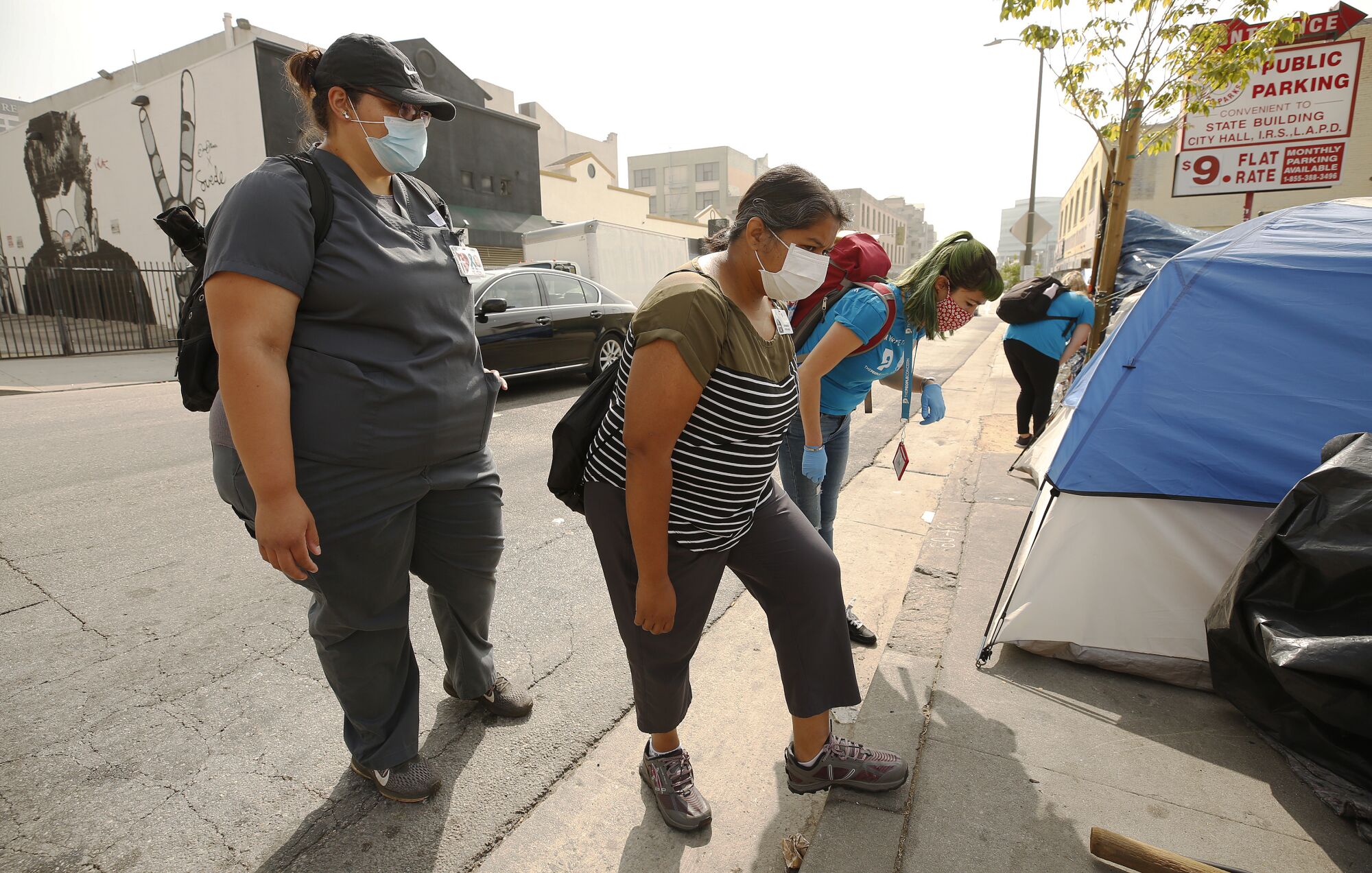 Coronavirus testing on skid row