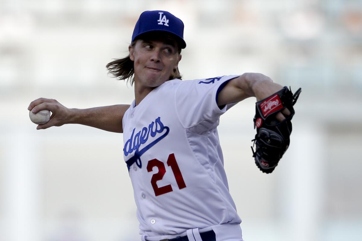 Dodgers' Zack Greinke pitches against the New York Mets on Oct. 15.