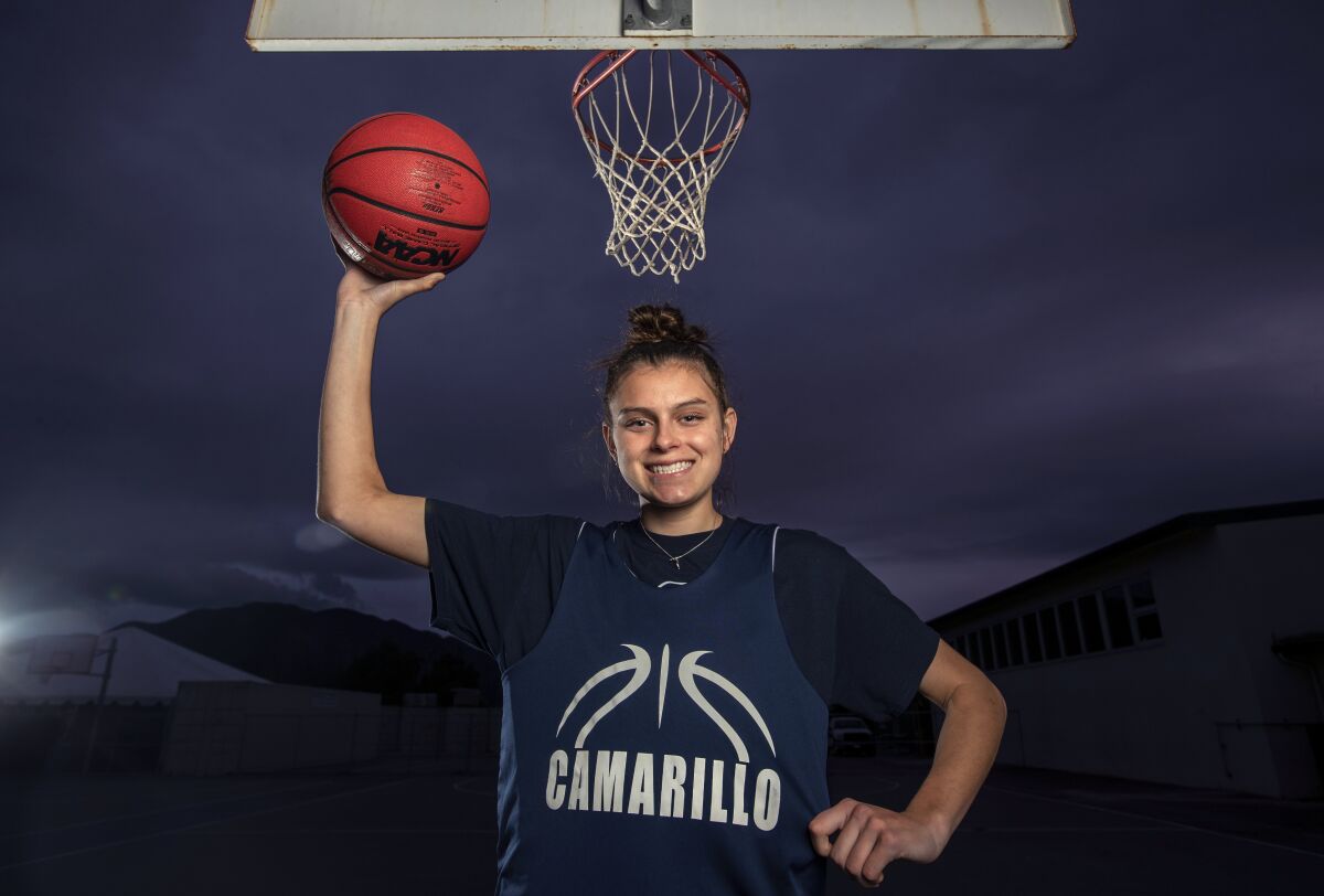  Gabriela Jaquez poses for a photo on the Camarillo High campus.
